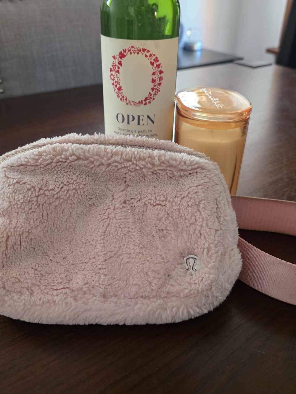 lululemon athletica Light Pink Sherpa Crossbody Pouch